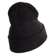 Merry Christmas Mistletoe Embroidered 12 inch Cuffed Knit Long Beanie