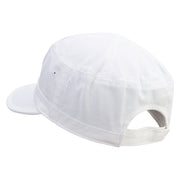 Shooting Star Embroidered Garment Washed Adjustable Army Cap - White OSFM