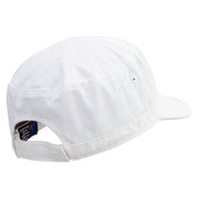 Shooting Star Embroidered Garment Washed Adjustable Army Cap - White OSFM