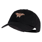 Atlas Moth Embroidered Low Profile Normal Dyed Cotton Cap - Black OSFM