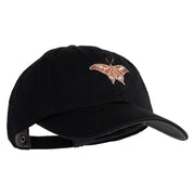 Atlas Moth Embroidered Low Profile Normal Dyed Cotton Cap - Black OSFM