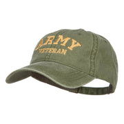 Army Veteran Letters Embroidered Washed Cap