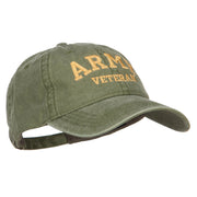 Army Veteran Letters Embroidered Washed Cap