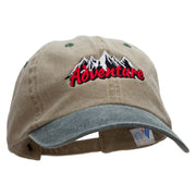 Adventure Mountains Embroidered Pigment Dyed Wash Caps