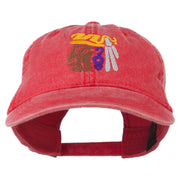 Mayan Head Embroidered Washed Cap