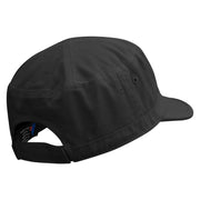 Shooting Star Embroidered Garment Washed Adjustable Army Cap - Black OSFM