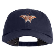 Atlas Moth Embroidered Low Profile Normal Dyed Cotton Cap - Navy OSFM
