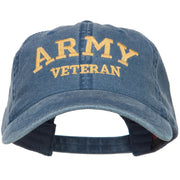 Army Veteran Letters Embroidered Washed Cap