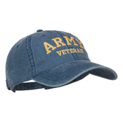 Army Veteran Letters Embroidered Washed Cap