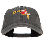 Maryland Map State Flag Embroidered Cap