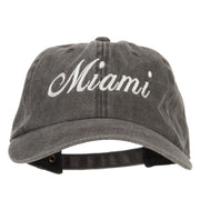 Miami City Embroidered Washed Buckle Cap