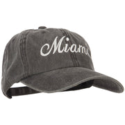 Miami City Embroidered Washed Buckle Cap