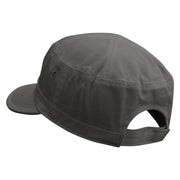 Shooting Star Embroidered Garment Washed Adjustable Army Cap - Grey OSFM