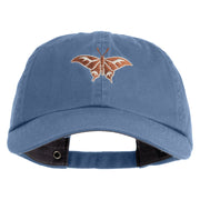 Atlas Moth Embroidered Low Profile Normal Dyed Cotton Cap - Sky Blue OSFM