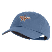 Atlas Moth Embroidered Low Profile Normal Dyed Cotton Cap - Sky Blue OSFM