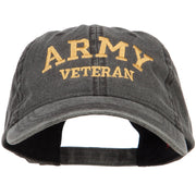 Army Veteran Letters Embroidered Washed Cap