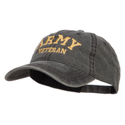 Army Veteran Letters Embroidered Washed Cap