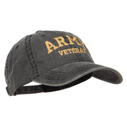 Army Veteran Letters Embroidered Washed Cap