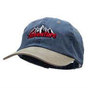 Adventure Mountains Embroidered Pigment Dyed Wash Caps