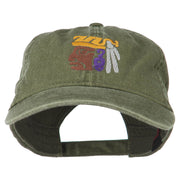 Mayan Head Embroidered Washed Cap