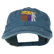 Mayan Head Embroidered Washed Cap