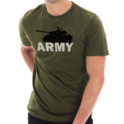 Army Tank Graphic Design Unisex Short Sleeve Cotton Jersey T-Shirt