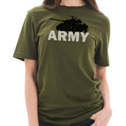 Army Tank Graphic Design Unisex Short Sleeve Cotton Jersey T-Shirt