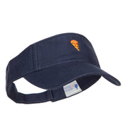 Mini Pizza Embroidered Cotton Washed Visor