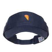 Mini Pizza Embroidered Cotton Washed Visor