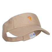 Mini Pizza Embroidered Cotton Washed Visor