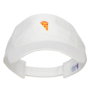 Mini Pizza Embroidered Cotton Washed Visor