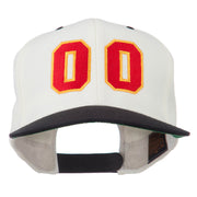 Athletic Number 00 Embroidered Classic Two Tone Cap