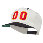 Athletic Number 00 Embroidered Classic Two Tone Cap