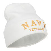 Navy Veteran Letters Embroidered Long Beanie