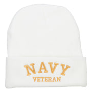 Navy Veteran Letters Embroidered Long Beanie