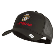 Marine Veteran Embroidered Solid Cotton Twill Mesh Prostyle Cap - Charcoal OSFM