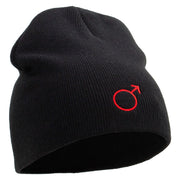 Mars Embroidered 8 Inch Short Beanie - Black OSFM