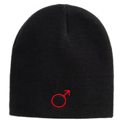 Mars Embroidered 8 Inch Short Beanie - Black OSFM