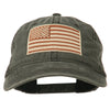 Tan American Flag Embroidered Washed Cap