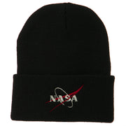 NASA Logo Embroidered Long Knit Beanie