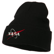 NASA Logo Embroidered Long Knit Beanie