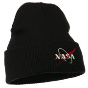 NASA Logo Embroidered Long Knit Beanie