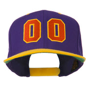 Athletic Number 00 Embroidered Classic Two Tone Cap