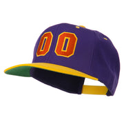 Athletic Number 00 Embroidered Classic Two Tone Cap