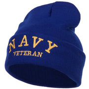 Navy Veteran Letters Embroidered Long Beanie