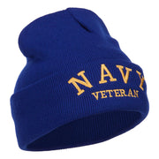 Navy Veteran Letters Embroidered Long Beanie