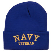 Navy Veteran Letters Embroidered Long Beanie