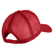 Marine Veteran Embroidered Solid Cotton Twill Mesh Prostyle Cap - Red OSFM