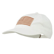 Tan American Flag Embroidered Washed Cap