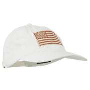 Tan American Flag Embroidered Washed Cap